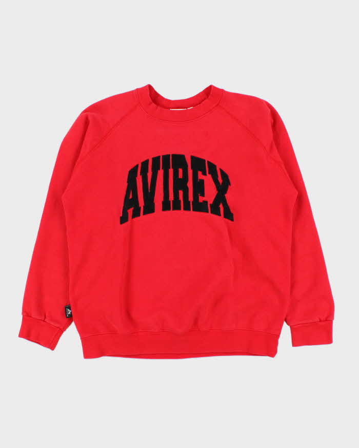 Vintage 1990s Avirex Embroidered Spell-Out Crewneck Sweatshirt - M