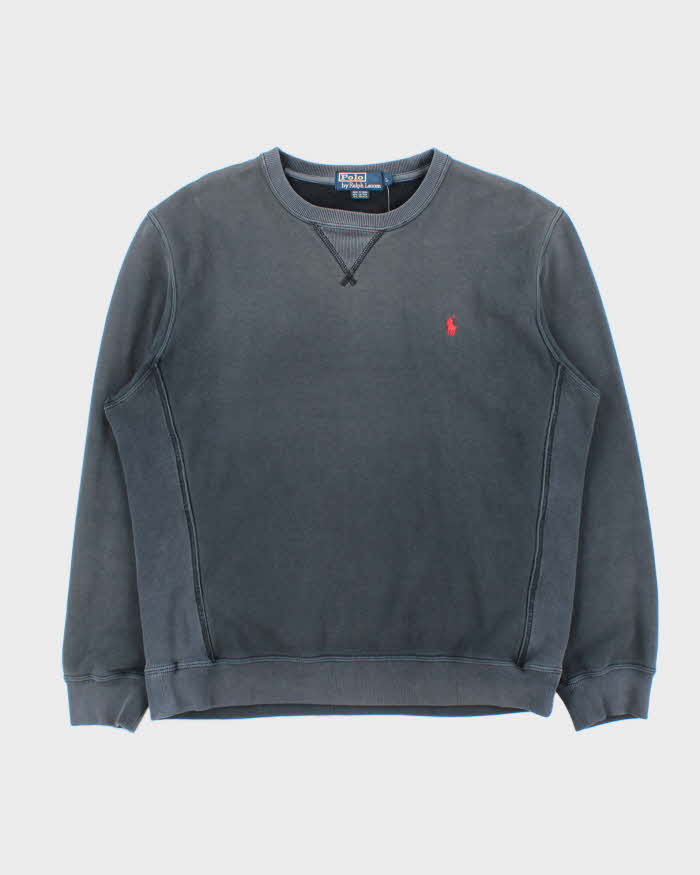 Vintage Y2K 00s Polo Ralph Lauren Faded Navy Classic Crewneck Sweatshirt - L