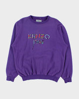 Vintage 1990s Kenzo Jeans Embroidered Crewneck Sweatshirt - M