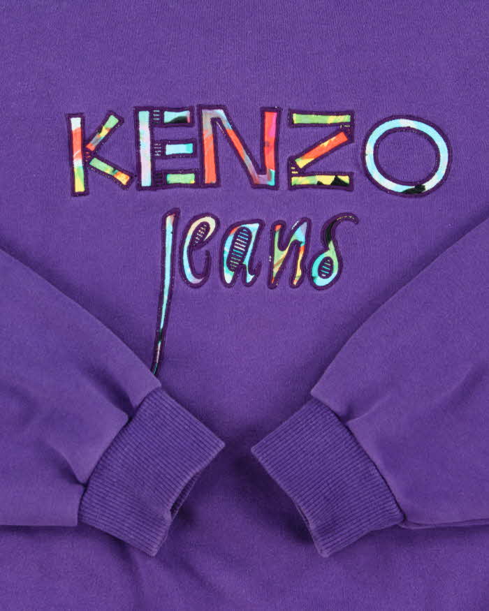 Vintage 1990s Kenzo Jeans Embroidered Crewneck Sweatshirt - M