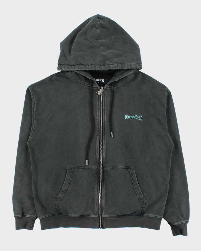 Supplier Japan Rhinestone Cross Heavyweight Full-Zip Hoodie - M