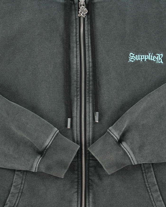 Supplier Japan Rhinestone Cross Heavyweight Full-Zip Hoodie - M