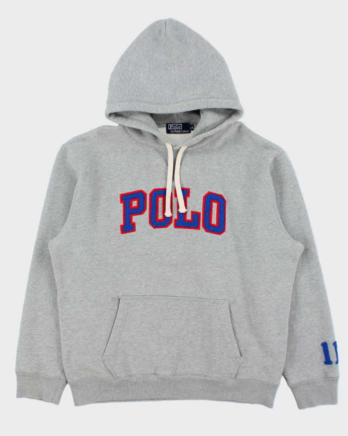 Vintage Polo Ralph Lauren Heavyweight Embroidered Spell Out Pullover Hoodie - L