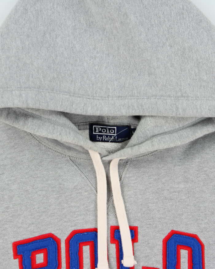 Vintage Polo Ralph Lauren Heavyweight Embroidered Spell Out Pullover Hoodie - L
