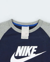 Vintage Y2K 00s Nike Spell Out Two-Tone Crewneck Sweatshirt - L