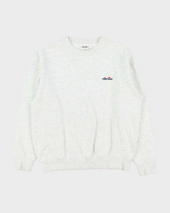 Vintage 1990s Ellesse Grey Marl Logo Crewneck Sweatshirt - L