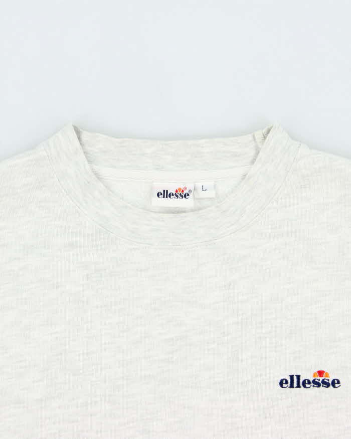 Vintage 1990s Ellesse Grey Marl Logo Crewneck Sweatshirt - L