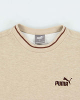 Puma Striped Sleeve Logo Crewneck Sweatshirt - M