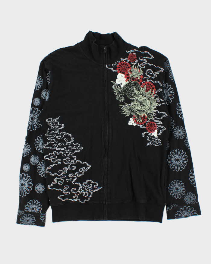 Vintage Y2K 00s Sukajan Japan Zip-Up Sweatshirt - L