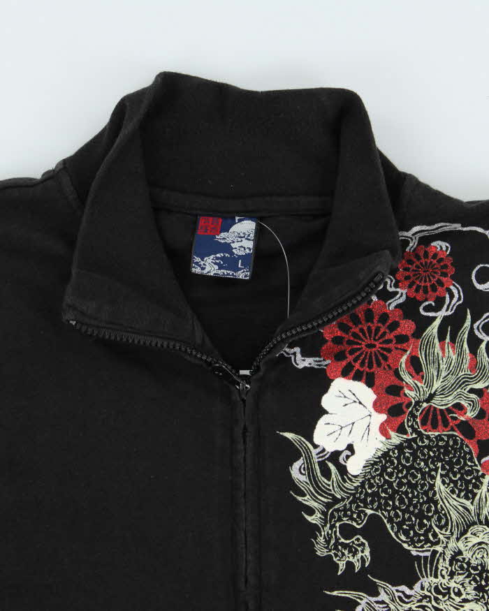 Vintage Y2K 00s Sukajan Japan Zip-Up Sweatshirt - L
