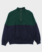 Vintage 1990s L.L.Bean Two-Tone Quarter-Zip Sweatshirt - L