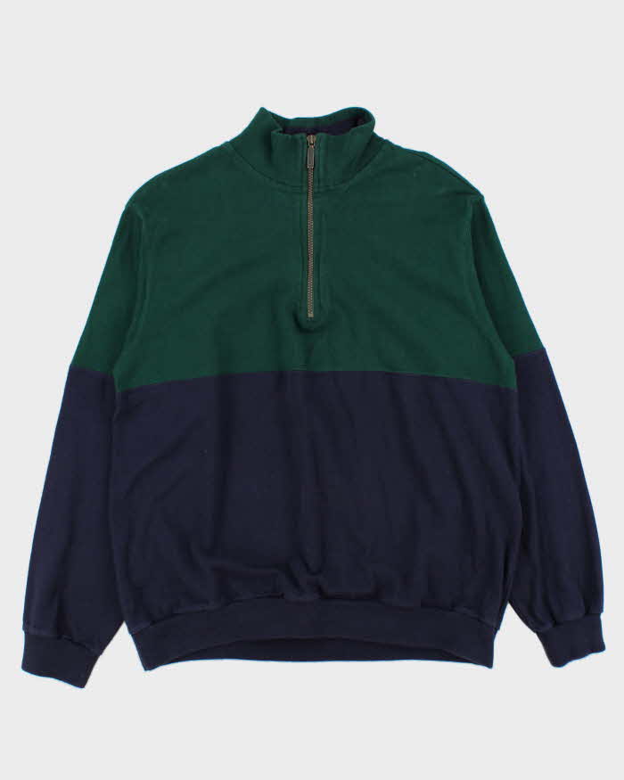 Vintage 1990s L.L.Bean Two-Tone Quarter-Zip Sweatshirt - L