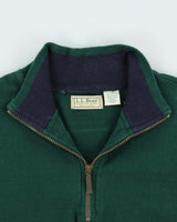 Vintage 1990s L.L.Bean Two-Tone Quarter-Zip Sweatshirt - L