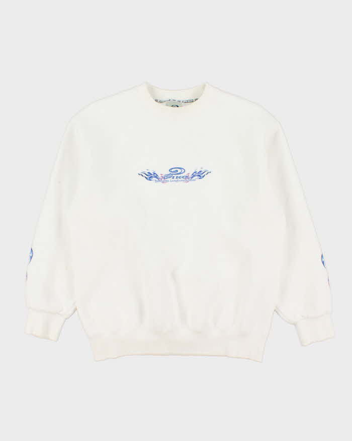 Vintage Y2K 00s Piko Hawaiian Longboard Wear Glitter Graphic Crewneck Sweatshirt - M