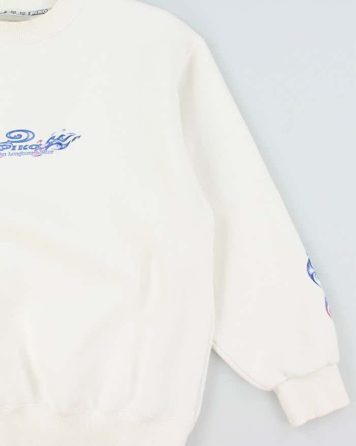 Vintage Y2K 00s Piko Hawaiian Longboard Wear Glitter Graphic Crewneck Sweatshirt - M