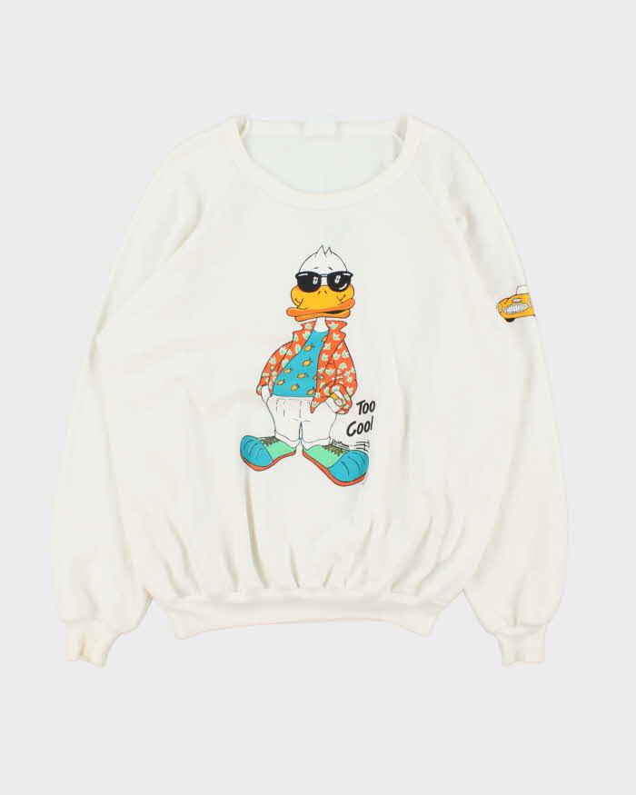 Vintage 1987 Duck Mania Graphic Crewneck Sweatshirt - L