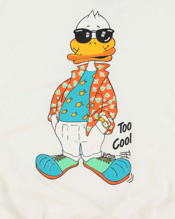 Vintage 1987 Duck Mania Graphic Crewneck Sweatshirt - L