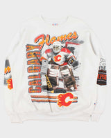 Vintage 1991 Bulletin Athletic Calgary Flames Graphic Crewneck Sweatshirt - L