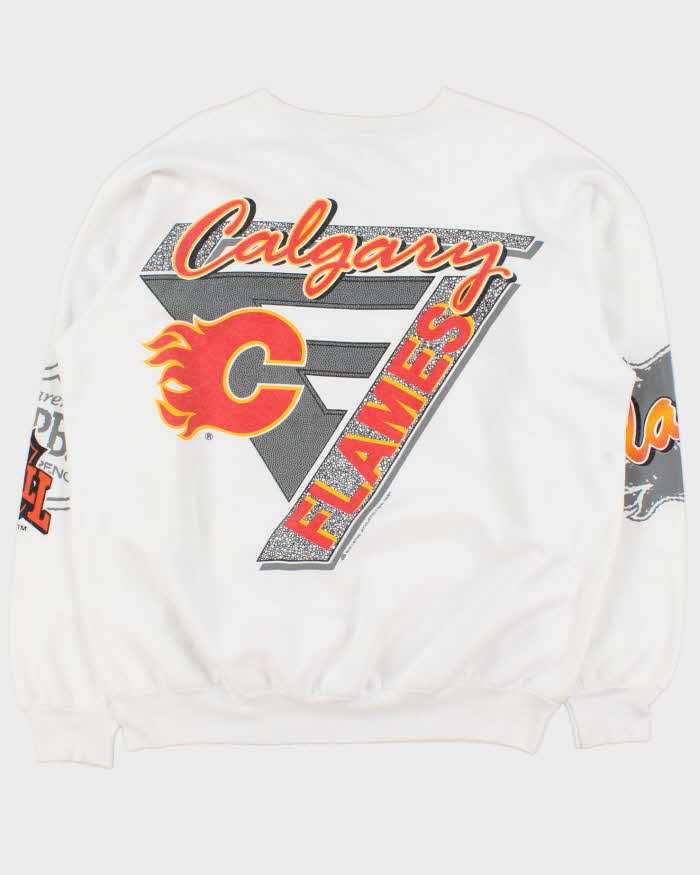 Vintage 1991 Bulletin Athletic Calgary Flames Graphic Crewneck Sweatshirt - L