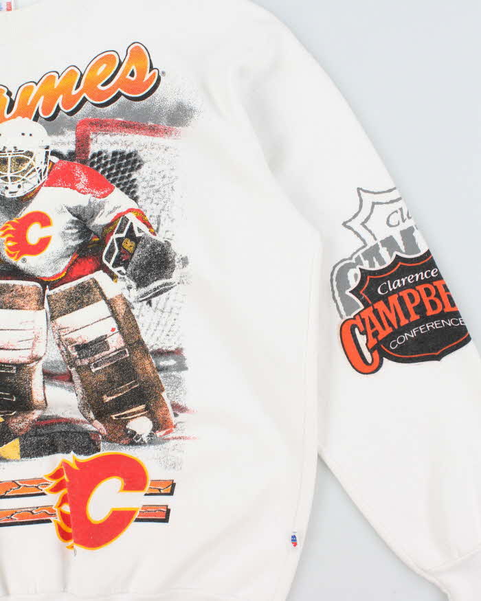 Vintage 1991 Bulletin Athletic Calgary Flames Graphic Crewneck Sweatshirt - L