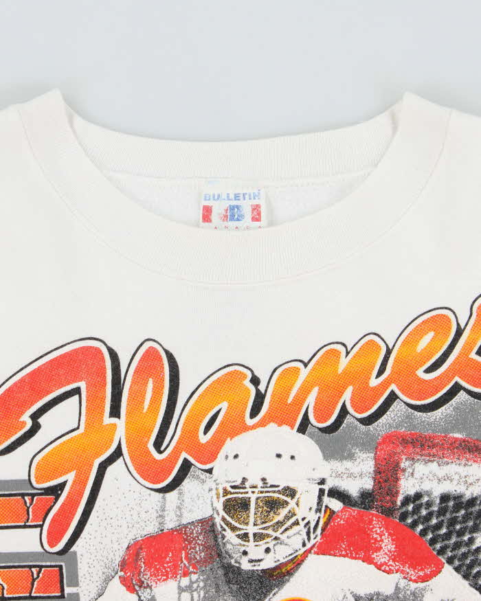 Vintage 1991 Bulletin Athletic Calgary Flames Graphic Crewneck Sweatshirt - L