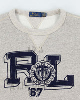 Vintage Polo Ralph Lauren Ath Dept.67 Grey Marl Crewneck Sweatshirt - XL