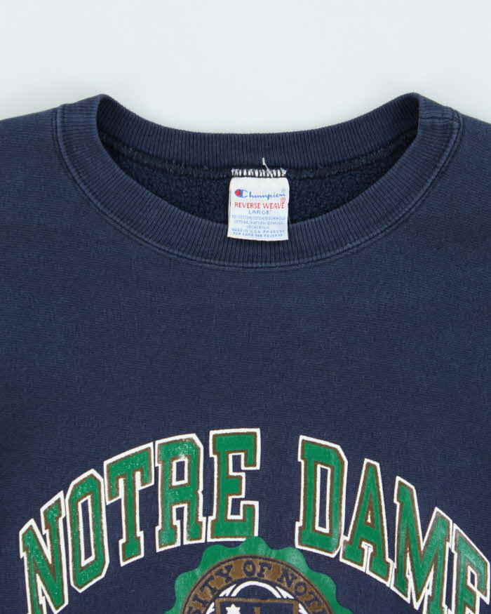 Vintage 1990s Champion Reverse Weave Notre Dame Crewneck Sweatshirt - L