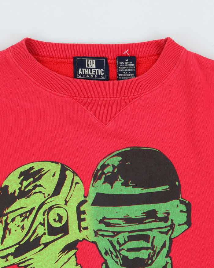 Vintage 1990s Gap Athletic Daft Punk Crewneck Sweatshirt - M