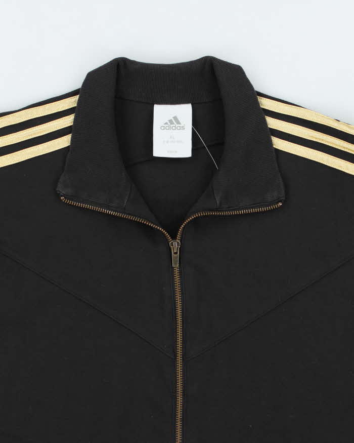 Vintage Y2K 00s Adidas Gold 3-Stripe Full-Zip Sweatshirt - XL