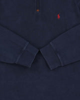 Vintage Polo Ralph Lauren Navy Quarter-Zip Sweatshirt - XL