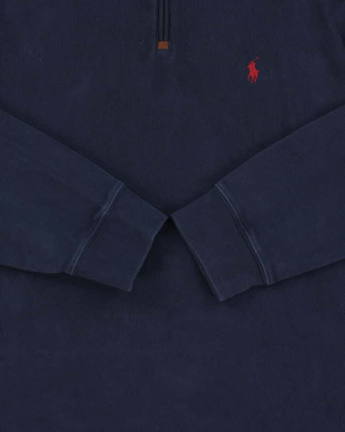 Vintage Polo Ralph Lauren Navy Quarter-Zip Sweatshirt - XL