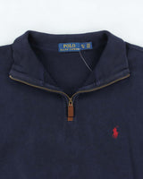 Vintage Polo Ralph Lauren Navy Quarter-Zip Sweatshirt - XL