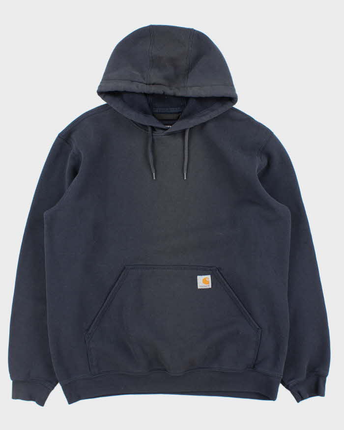 Vintage Carhartt Loose Fit Navy Logo Pullover Hoodie - L