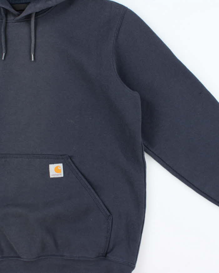 Vintage Carhartt Loose Fit Navy Logo Pullover Hoodie - L