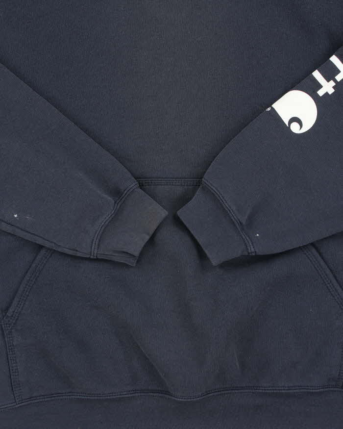 Vintage Carhartt Loose Fit Navy Logo Pullover Hoodie - L