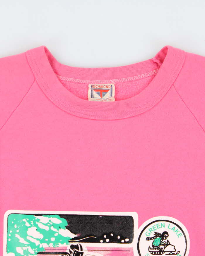 Vintage Richmond Green Lakes Hot Pink Crewneck Sweatshirt - XL