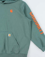 Vintage Carhartt Teal Loose Fit Rain Defender Heavyweight Pullover Hoodie - XXL