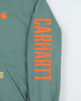 Vintage Carhartt Teal Loose Fit Rain Defender Heavyweight Pullover Hoodie - XXL