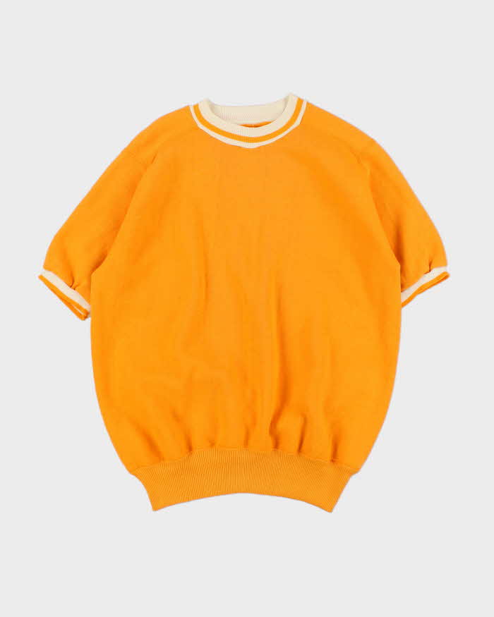 Vintage 1970s Pumpkin Orange Short Sleeve Crewneck Sweatshirt - L