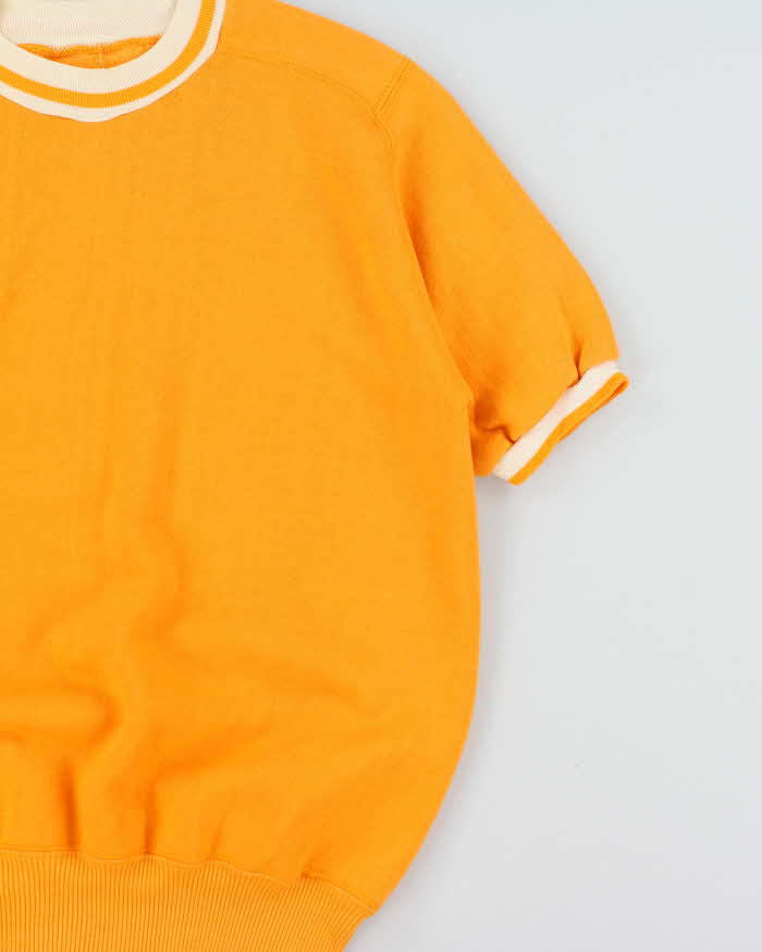 Vintage 1970s Pumpkin Orange Short Sleeve Crewneck Sweatshirt - L