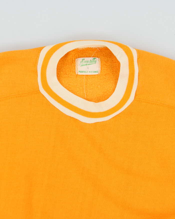 Vintage 1970s Pumpkin Orange Short Sleeve Crewneck Sweatshirt - L