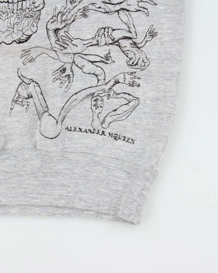 Vintage Alexander Mcqueen Embroidered Hand Skull Crewneck Sweatshirt - M