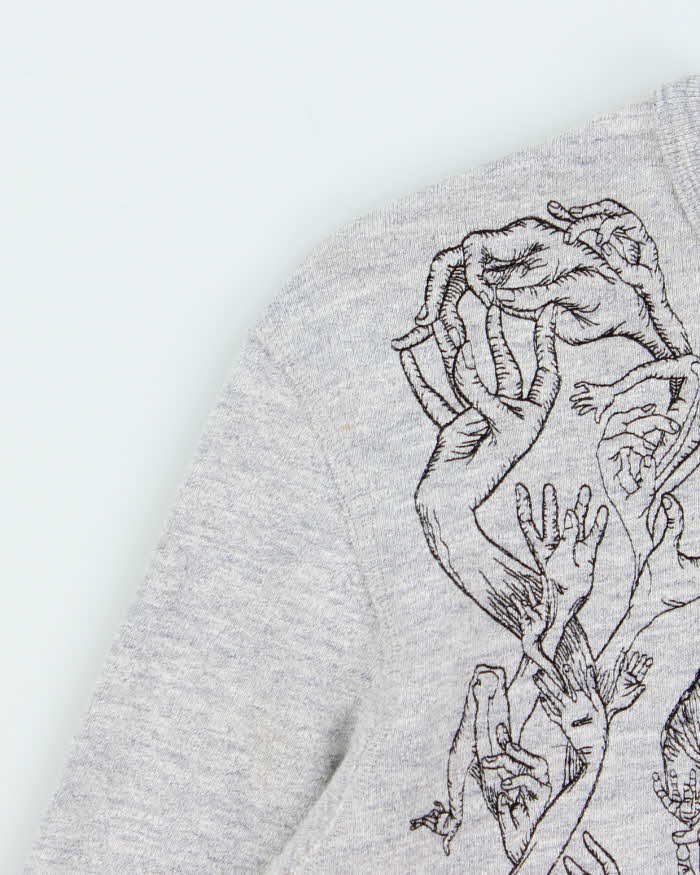 Vintage Alexander Mcqueen Embroidered Hand Skull Crewneck Sweatshirt - M