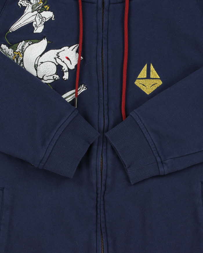 Vintage Kon Jaku Japanese Embroidered Full-Zip Hoodie - XL