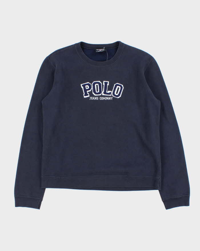 Vintage Y2K 00s Polo Jeans Ralph Lauren Spell Out Embroidered Crewneck Sweatshirt - M