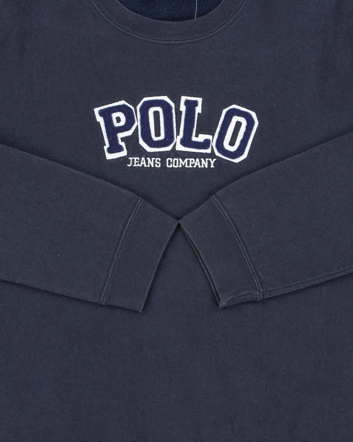 Vintage Y2K 00s Polo Jeans Ralph Lauren Spell Out Embroidered Crewneck Sweatshirt - M
