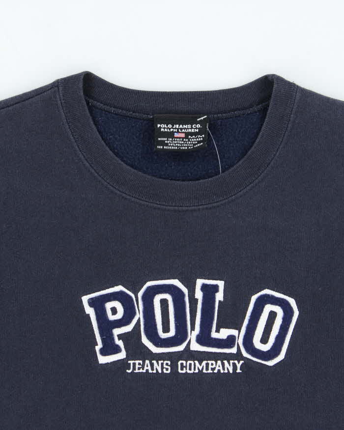Vintage Y2K 00s Polo Jeans Ralph Lauren Spell Out Embroidered Crewneck Sweatshirt - M