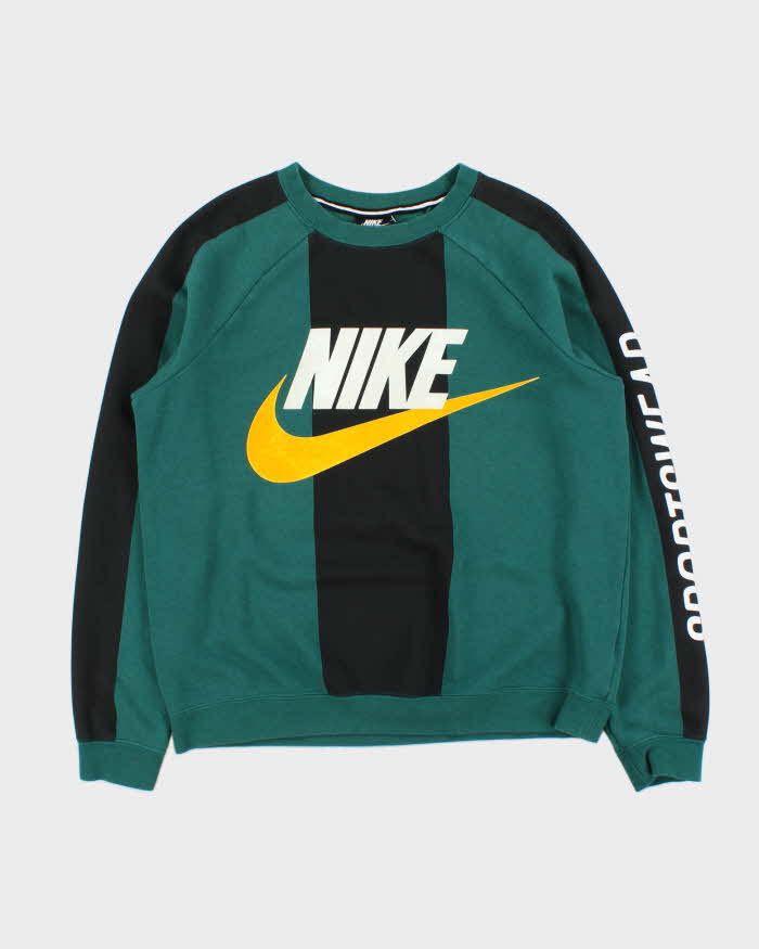 Vintage Nike Felt Spell Out Two-Tone Crewneck Sweatshirt - M