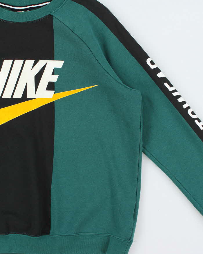 Vintage Nike Felt Spell Out Two-Tone Crewneck Sweatshirt - M