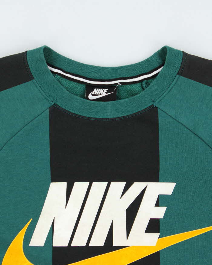 Vintage Nike Felt Spell Out Two-Tone Crewneck Sweatshirt - M